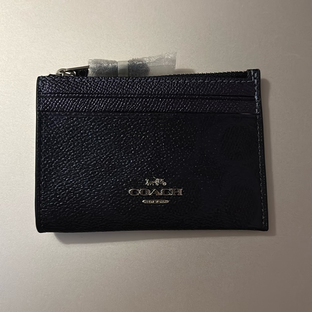 Coach Navy Blue Mini Skinny Id Case